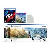 PlayStation VR2 Horizon Call of the Mountain bundle with Gran Turismo 7 Game Disc, Microfiber Cleaning Cloth - PlayStation 5 PSVR2 - White